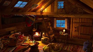 Sleep Instantly Within 3 Minutes with Blizzard, Snowstorm and Wind Sounds in the Cozy Winter Cabin
