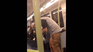 Ed Sheeran impersonator serenading on train