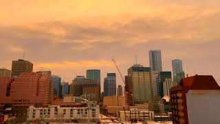 Edmonton, sunrise and sunset, downtown timelapse.