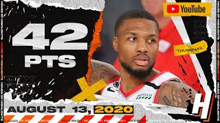 Damian Lillard UNREAL 42 Points 12 Ast Full Highlights | Blazers vs Nets | August 13, 2020