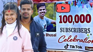 100k YouTube Subscribers Celebration 🎉 👑🎂|| Netra Bhusal ||