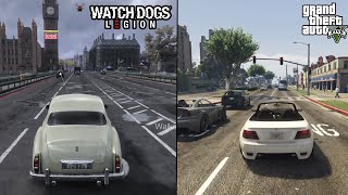 Gta 5 VS Watch Dogs Legion Total Comparison (who will win ?)side by side comparison