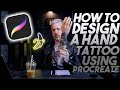 PART 1 - PROCREATE tutorial - How to DESIGN a TATTOO for a HAND!