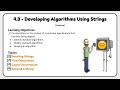 4.3 - Developing Algorithms Using Strings