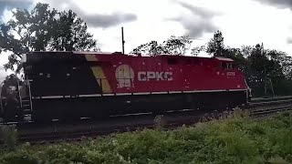 Awesome Triple Train Meet! Filming Trains Inside Cybertruck! New CPKC Engine Leads Stack Train!