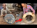 How to Make Roller Chain Sprocket Gear From Hard Steel of Scrap Ships in Factory ||