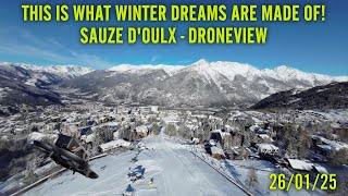 First good snowfall in 2025 - FPV Flight in Sauze D'Oulx - Clotes in a sunny day