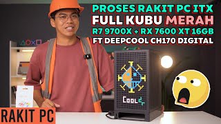 #94 PROSES RAKIT PC ITX FULL KUBU MERAH Ft Casing Deepcool CH170 Digital