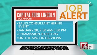 Capital Ford Lincoln to host hiring event in Rocky Mount