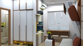 MAXIMIZING SPACE IN A TINY APARTMENT 187sqft ( 17.4sqm MICRO APARTMENT TOUR ) | NEVER TOO SMALL