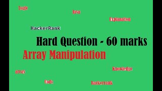 Array Manipulation| Hackerrank | 60 Marks |Hard| With Code in Description|Explained