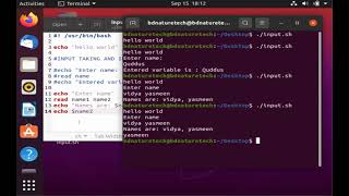UNIX/shell/bash scripting tutorial basic 3...Taking INPUT and READING script