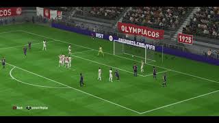 Olympiacos vs Barcelona - Messi Free Kick
