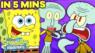 SpongeBob Makes a Mini Squidward! 🦑😡 5 Minute Episode | SpongeBob