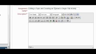 Moodle Lesson 01: Editing a Topic and Creating a Basic Lesson