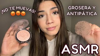 ASMR ESPAÑOL / TE MAQUILLO PERO soy ANTIPÁTICA Y GROSERA (te caeré mal después del video)