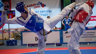 Javier Pérez (ESP) vs Sarmat Tcakoev (RUS). European Taekwondo Championships Kazan-2018