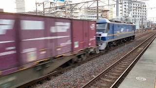 2072レ EF210-108 ムド EF210-311 後補機 EF210-300番台 貨物列車 山陽線 向洋駅通過　2020/03/23