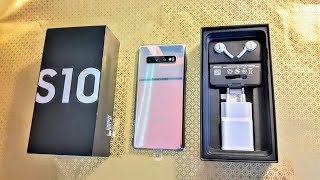 Unboxing SAMSUNG Galaxy S10 prism silver