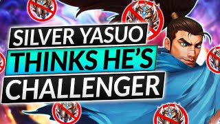 SILVER MIDLANER Thinks He's Challenger - "JUST UNLUCKY" - Yasuo LoL Guide