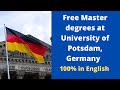 Free English Masters/PhD University of Potsdam| Study free in Germany