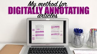 MY METHOD FOR DIGITALLY ANNOTATING ARTICLES