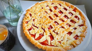 باستا فلورا بأسهل طريقة وأبسط مكونات😍♥️ pasta flora recipe (strawberry jam tart)