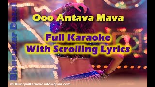 Oo Antava Mava - Full Karaoke With Scrolling Lyrics