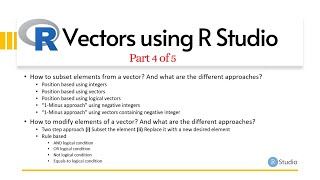 Extract (Subset) & Modify R Vectors, Part 4 of 5 | R Studio