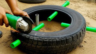 wish i knew about this invention sooner! free recycling idea from old tires and cement