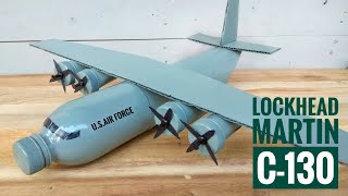 How to make Lockhead C-130 Airplane from Plastic Bottle | Membuat Pesawat C-130 dari Botol Bekas