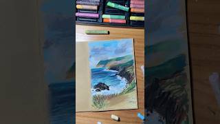 Quick mungyo oil pastel sketch, amazing ocean view in Portugal #oilpastel #mungyo #oilpastelart