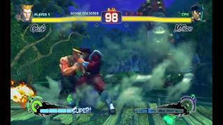 超级街头霸王4街机版 SSF IV AE 作弊模式 閃光爆踢★  Guile Super Story Mode 1B