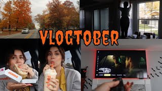 Vlogtober 2022 | Fall leaves  + New curtains + Gloomy day + Dunkin Donuts  + New fave show!