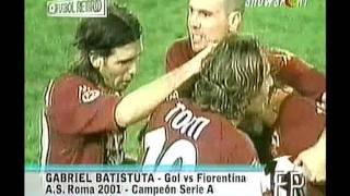 Batistuta gol en Roma vs Fiorentina 2001 FUTBOL RETRO TV