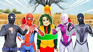 El equipo de Spiderman y Joker participan en Squid Game - Agitación familiar