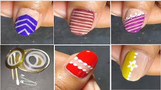 5 Easy striping tape nail art designs at home||cute nailart for short nails 2025✨