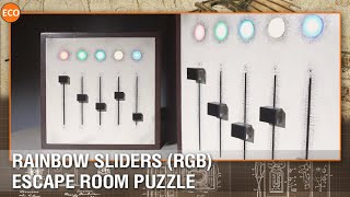 Rainbow sliders (RGB). Escape room puzzle.