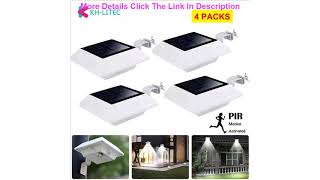 Review 4pcs Motion Sensor Home Wall Light 6 LED Solar Powered Gutter Light Outdoor Home Garden Yard