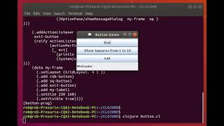 Clojure program with GUI Buttons.