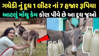 ગધેડીનુ દૂધ ₹7000 રુપિયા લીટર કેમ વેચાય છે, Donkey milk prices ₹7000 in Gujarat money earning India