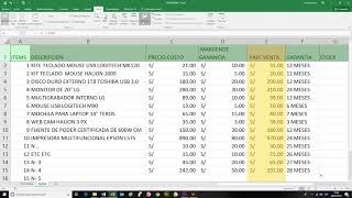 Crear en excel proforma y base de datos para cotizaciones