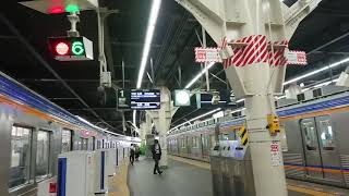 【京成と似てるホームドア】南海なんば駅 1番線 各停ホーム 到着\u0026ホームドア開放シーン