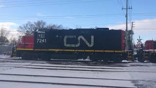 CN EMD GP9RM 7241 \u0026 GP38-2W 4776 with a Slug are done switching!