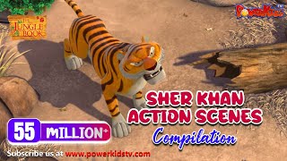 मोगली की कहानिया | जंगल बुक HD| हिंदी कहानियां | Sher Khan Action Scenes Compilation | PowerKids TV