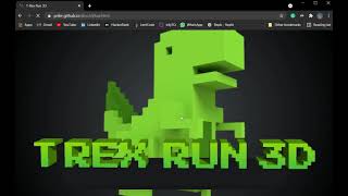 How to play Chrome Dino in 3d in Browser.[Dinosaur Game, T-Rex Game, Steve Jumping Dinosaur]