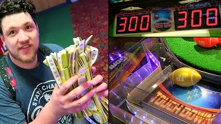 FOUR JACKPOTS! Goal Line Rush | Arcade Ticket Game | MrHaztastic