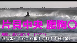 波情報　千葉北　片貝中央　１２月１１日　無風　いい波です(*^^*）