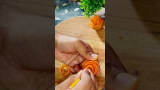 Simple carrot rose | vegetable presentation | odia art #odiasong #flowerart #carrotcutting odiaart