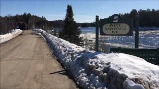 Le pont couvert Savoyard situé à Grand-Remous dans la MRC de la Haute-Gatineau le 12 mars 2020